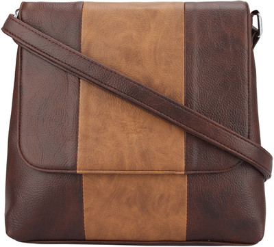

Vivinkaa Women Casual Brown Leatherette Sling Bag