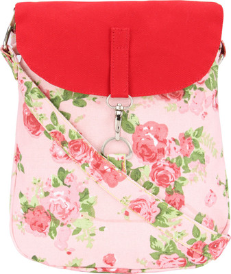 

Vivinkaa Women Casual Red, Pink Canvas Sling Bag, Pink;red