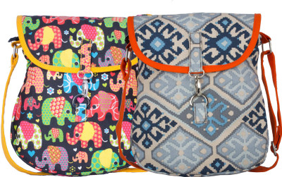 

Vivinkaa Women Casual Multicolor Canvas Sling Bag