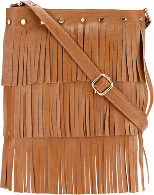 

Vivinkaa Women Casual Tan Leatherette Sling Bag