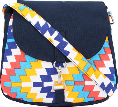 

Vivinkaa Women Casual Blue Canvas Sling Bag