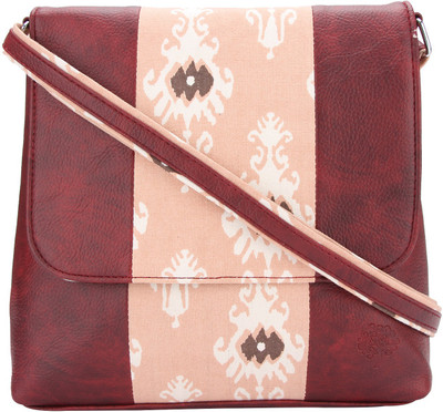 

Vivinkaa Women Casual Maroon Leatherette Sling Bag