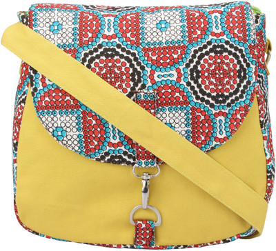 

Vivinkaa Women Casual Yellow Canvas Sling Bag