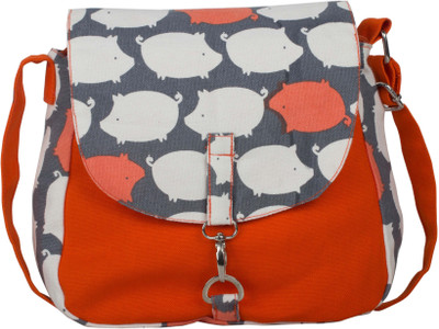 

Vivinkaa Women Casual Orange Canvas Sling Bag