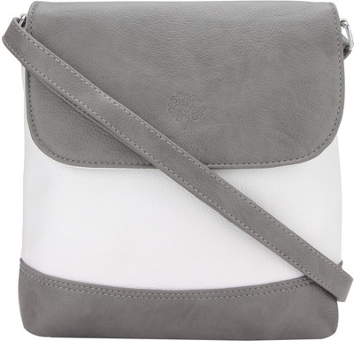 

Vivinkaa Women Casual Grey, White Leatherette Sling Bag