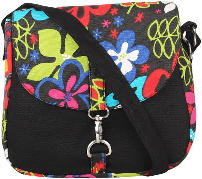 

Vivinkaa Women Casual Black Canvas Sling Bag