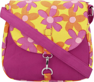 

Vivinkaa Women Casual Pink, Yellow Canvas Sling Bag