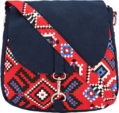 

Vivinkaa Women Casual Blue Canvas Sling Bag