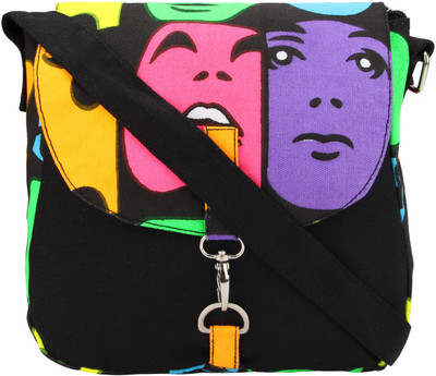 

Vivinkaa Women Casual Black Canvas Sling Bag