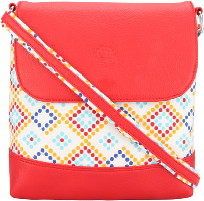 

Vivinkaa Women Casual Red Leatherette Sling Bag