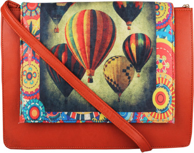 

Vivinkaa Women Casual Orange Leatherette Sling Bag
