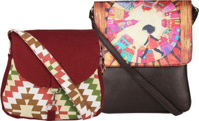 

Vivinkaa Women Casual Multicolor Canvas Sling Bag