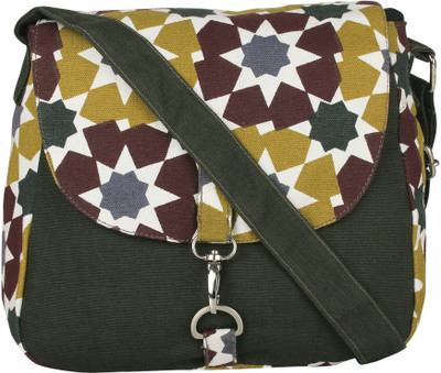 

Vivinkaa Women Casual Green Canvas Sling Bag