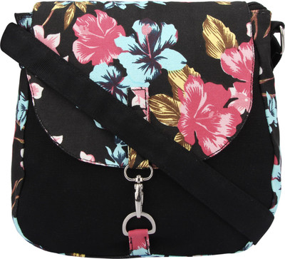 

Vivinkaa Women Casual Black Canvas Sling Bag