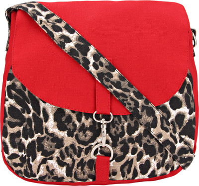 

Vivinkaa Women Casual Red Canvas Sling Bag