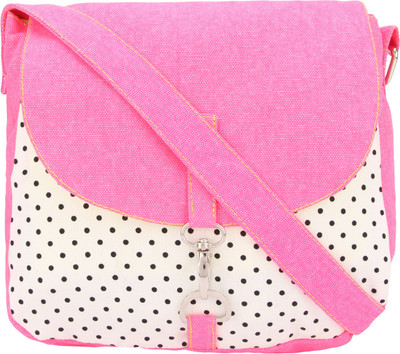 

Vivinkaa Women Casual Pink Canvas Sling Bag