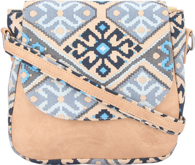 

Vivinkaa Women Casual Beige Leatherette Sling Bag