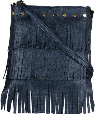 

Vivinkaa Women Casual Blue Leatherette Sling Bag