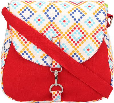 

Vivinkaa Women Casual Red Canvas Sling Bag