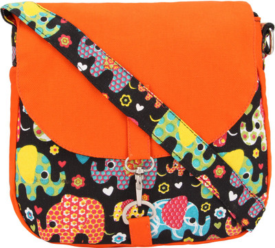 

Vivinkaa Women Casual Orange Canvas Sling Bag