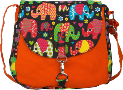 

Vivinkaa Women Casual Orange Canvas Sling Bag