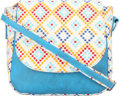 

Vivinkaa Women Casual Blue, White Leatherette Sling Bag