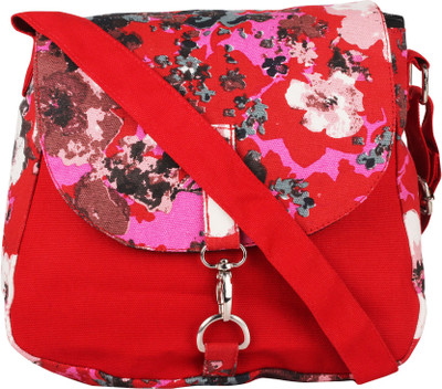 Vivinkaa Women Casual Red Canvas Sling Bag