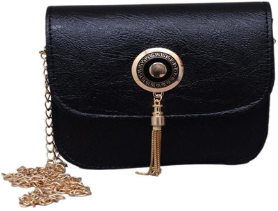

Bellina Women Evening/Party Black Leatherette Sling Bag