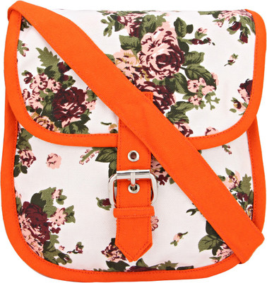 

Vivinkaa Women Casual White Canvas Sling Bag
