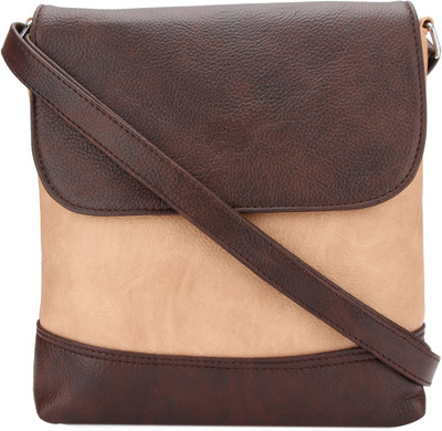 

Vivinkaa Women Casual Brown, Beige Leatherette Sling Bag, Beige;brown