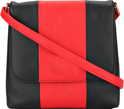 

Vivinkaa Women Casual Black, Red Leatherette Sling Bag