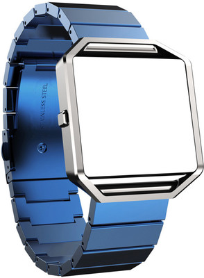 

Taslar Replacement Metal Band for FITBIT BLAZE (Fits Small, Large) Smart Watch Strap(Blue, Silver)