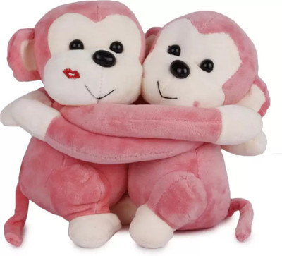 

Pingaksh Crafty Collection monkey pair - 20 cm(Pink)