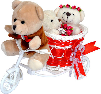 

Pingaksh Crafty Collection TEDDY ON CYCLE - 16.5 mm(Brown, Cream)