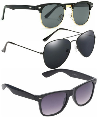 

Azmani Wayfarer, Clubmaster, Aviator Sunglasses(Multicolor)