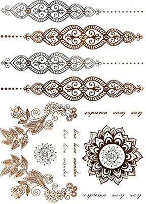

Savii Arm Hand Wrist Tattoo(Gold Silver Metallic Design)