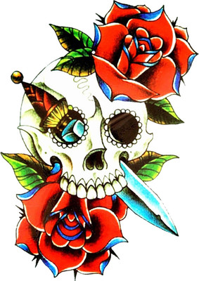

Savii Arm Hand Wrist Tattoo(Skull Sword Design)