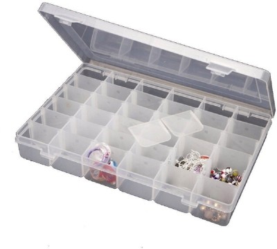 

Sukot Adjustable Plastic Jewelry Box Tools Box 24 Case Compartment Storage Box Storage Vanity Box(Transparent)
