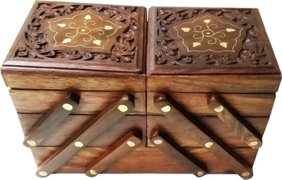 

Golddust Wooden Flip Flap Handmade Jewellery Vanity Box(Brown)