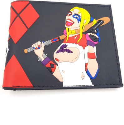 

24x7eMall Men Black Tyvek Wallet(5 Card Slots), Harley-quinn-3d-monster multicolour