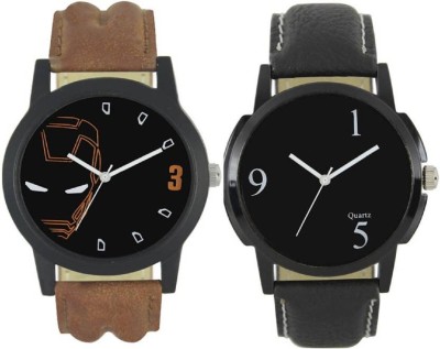 Rage Enterprise New Fashion 004-006 Fast Selling 2 Combo Branded Leather Analog Watch - For Boys and Men Watch  - For Boys   Watches  (Rage Enterprise)