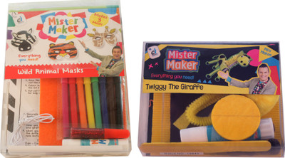 

Mister Maker Combo - Wild Animal Masks Kit + Twiggy the giraffe Kit
