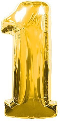 

PARTY PROPZ Solid NUMERIC 1 GOLDEN FOIL BALLOON 18"/ 1ST BIRTHDAY FOIL BALLOON/ BIRTHDAY PARTY SUPPLIES Balloon(Gold, Pack of 1)