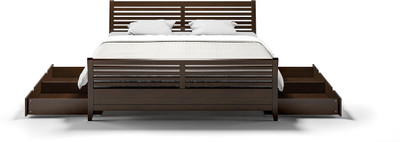 

Urban Ladder Vermont Solid Wood King Bed With Storage(Finish Color - Dark Walnut)