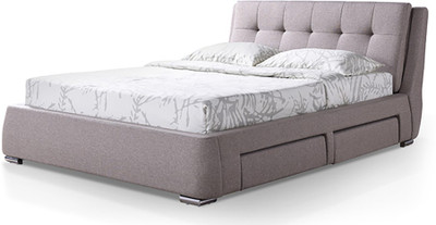 

Urban Ladder Stanhope Upholstered Engineered Wood Queen Bed With Storage(Finish Color - Mist Brown)