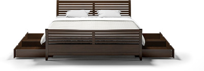 

Urban Ladder Vermont Solid Wood Queen Bed With Storage(Finish Color - Dark Walnut)