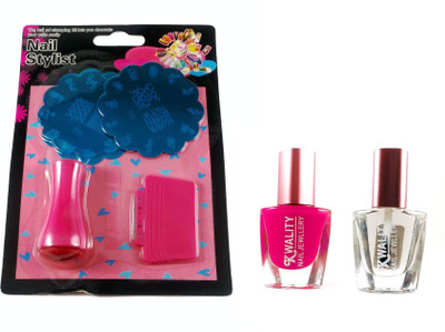 

Iris 7 Premium Nail Art Stamping Kit With Pink Nail Polish and Top Coat(Set of 6)