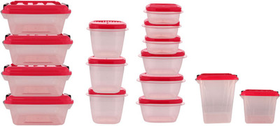 

Polyset - 12000 ml, 8500 ml, 3500 ml, 750 ml, 600 ml, 400 ml PP (Polypropylene) Grocery Container(Pack of 15, Red)