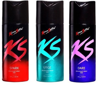 

KamaSutra KS Deos mix S U D Deodorant Spray - For Men(150 ml, Pack of 3)