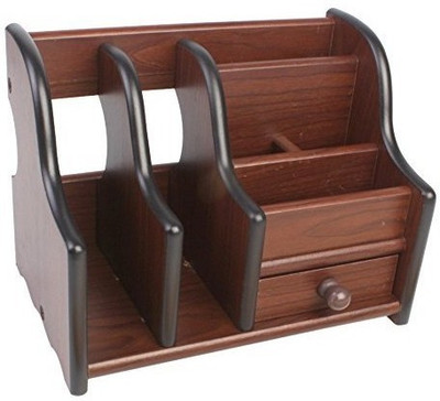 

Neo Gold Leaf 6 Compartments Wooden Pen Stand(Brown)